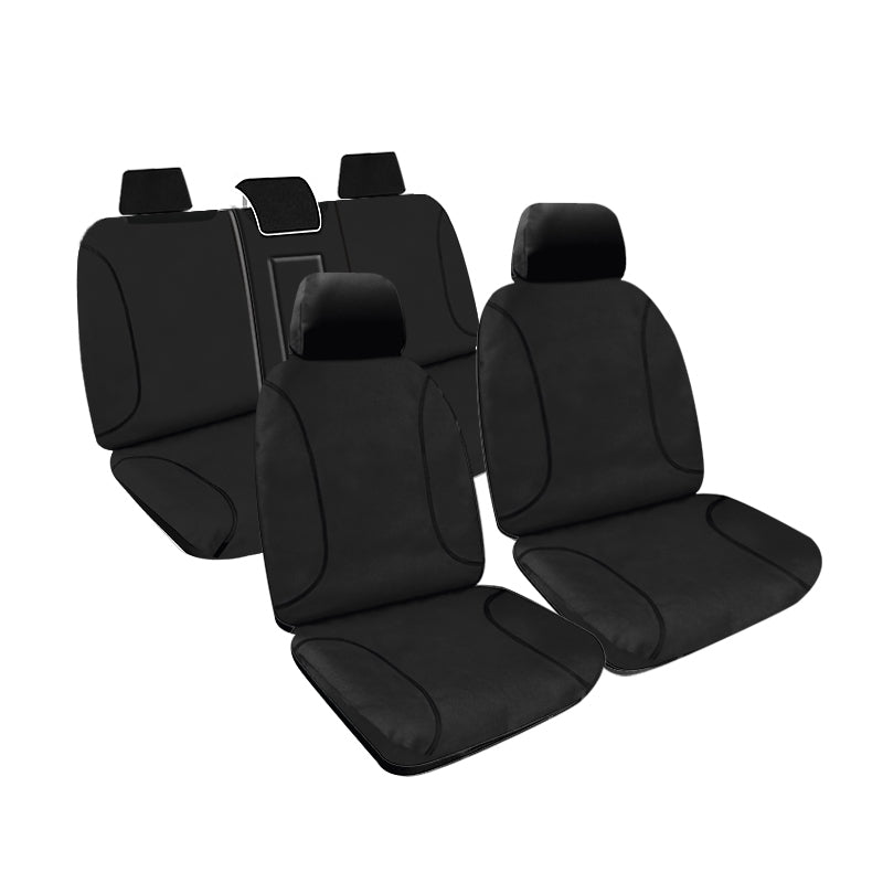 Tradies Full Canvas Seat Covers Suits Isuzu Dmax (TF) Dual Cab 4X2 SX  2014-06/2020 Black