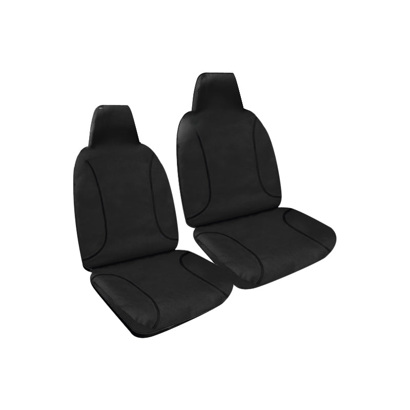 Tradies Full Canvas Seat Covers suits Toyota Hilux Workmate, SR Single Cab Bucket Seats 07/2015-On Black