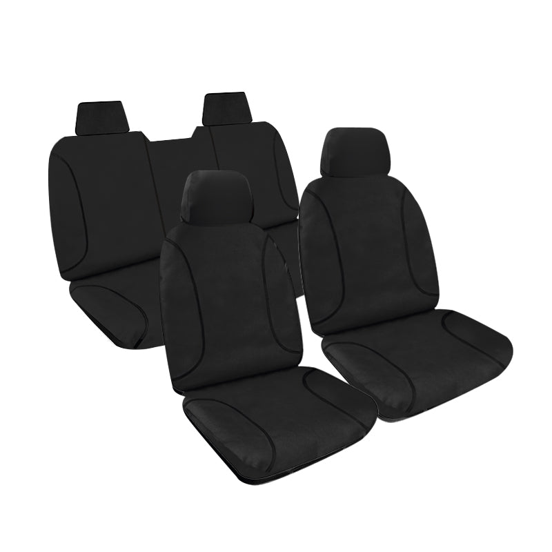 Tradies Full Canvas Seat Covers Suits Holden Colorado (RC) Dual Cab,  All Badges, Bucket Seats  5/2008 – 03/2012 Black