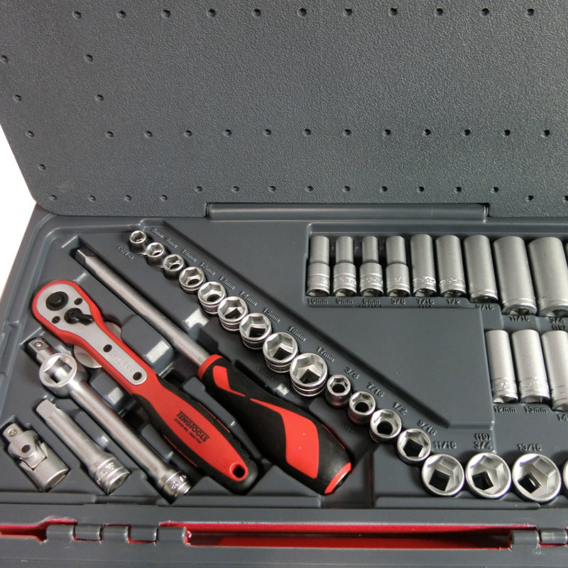 Teng Tools - 111 Piece 1/4 & 3/8 & 1/2 inch Drive Tool Socket Set TM111