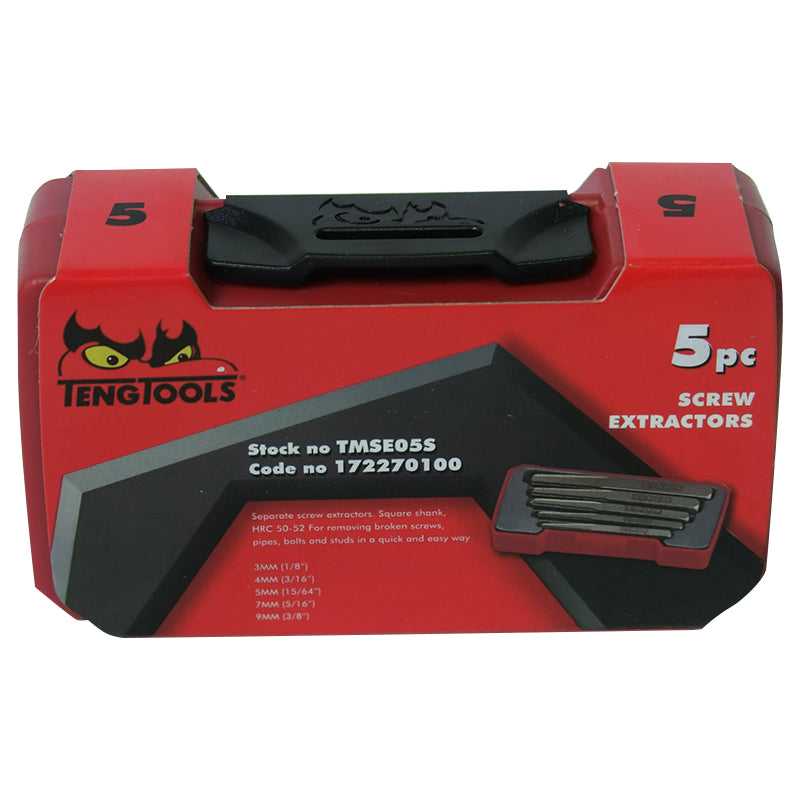Teng Tools - 5 Piece Screw Extractor Square Shank TE-TJSE05S