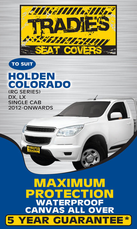 Tradies Full Canvas Seat Covers Suits Holden Colorado RG Series Single Cab 2012-2020 1 Row PCG371CVCHA