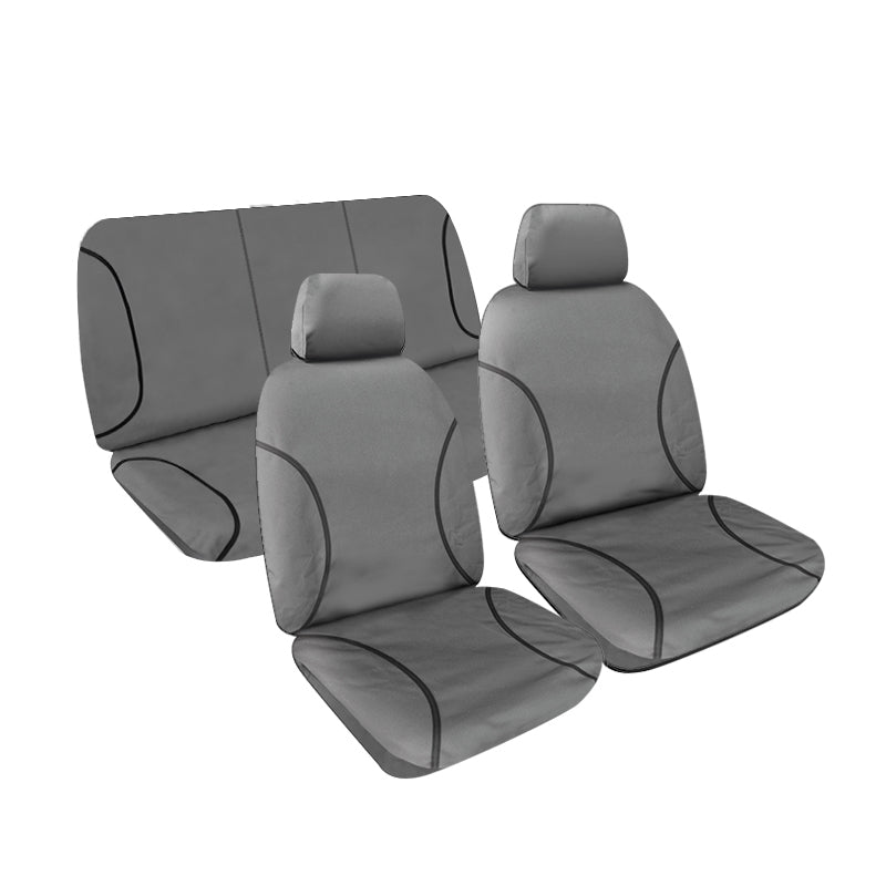 Tradies Full Canvas Seat Covers Suits Holden Colorado (RG) Space Cab/All Badges 2012-2020 Grey