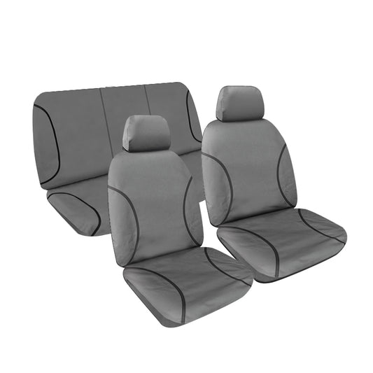 Tradies Full Canvas Seat Covers Suits Isuzu Dmax Space Cab SX 5/2012-7/2020 Grey