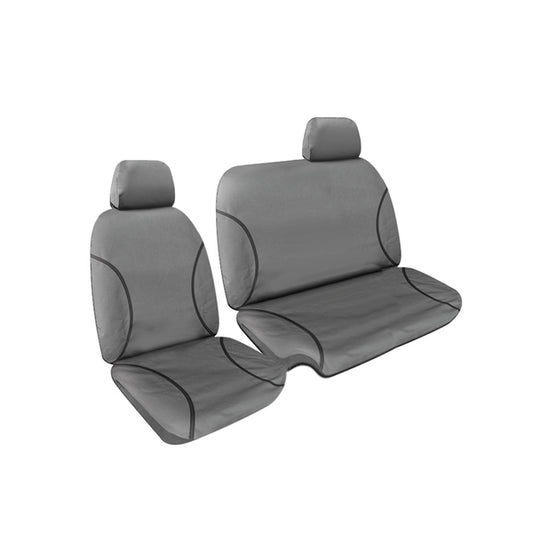 Tradies Full Canvas Seat Covers Suits Ford Ranger (PX) XL Single Cab/Bucket & 3/4 Bench 2011-2015 Grey