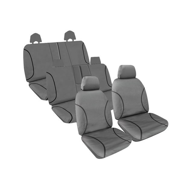 Tradies Canvas Seat Covers Suits Nissan Patrol (Y61/GU) ST Wagon 7 Seater 10/2004-10/2017 Grey