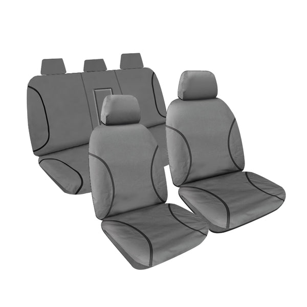 Tradies Full Canvas Seat Covers suits Toyota Hilux SR/SR5 Dual Cab 7/2015-7/2025 Grey