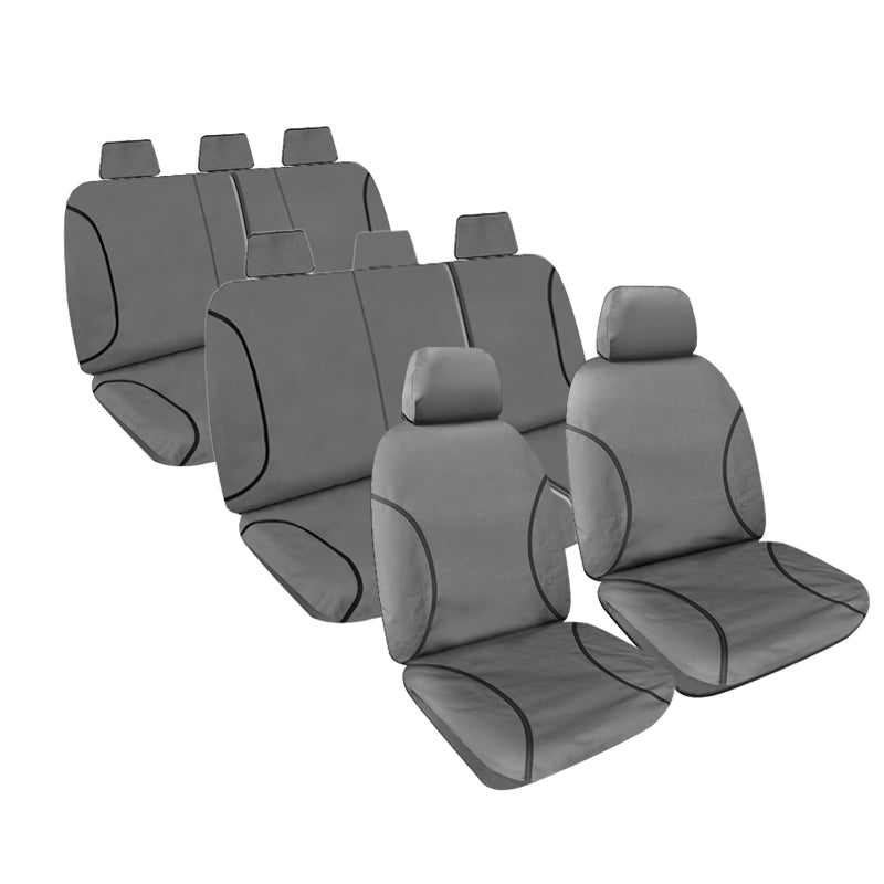 Tradies Canvas Seat Covers suits Toyota Landcruiser Wagon (200 Series) GXL/8 Seater 7/2009-On Grey