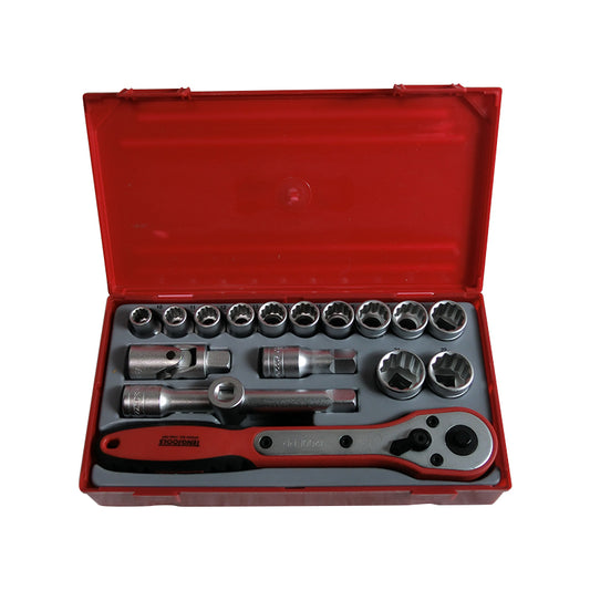 Teng Tools 17pc 1/2 Drive Metric Socket Set TT1218
