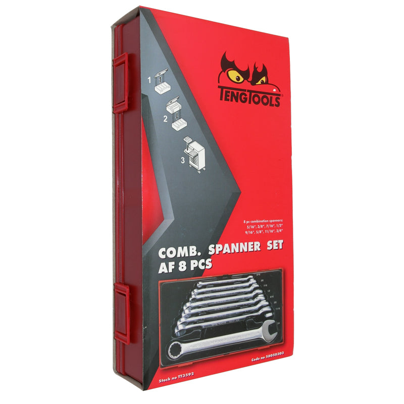 Teng Tools - 8 Piece Combo AF Spanner Set 5/16-3/4 inch TT3592