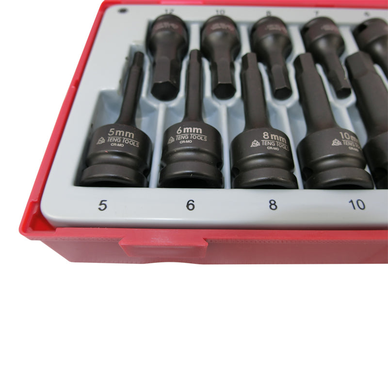 TengTools 15‑teiliges Steckschlüssel-Set – 3/8" Und 1/2" Antrieb – Chrom-Molybdän-Stahl, Größen: 4‑19 Mm