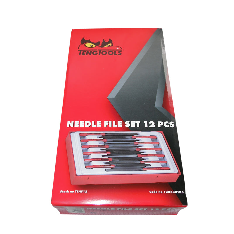 Teng Tools - 12 Piece Needle File Set TC-Tray Flat TTNF12 – Motoquipe