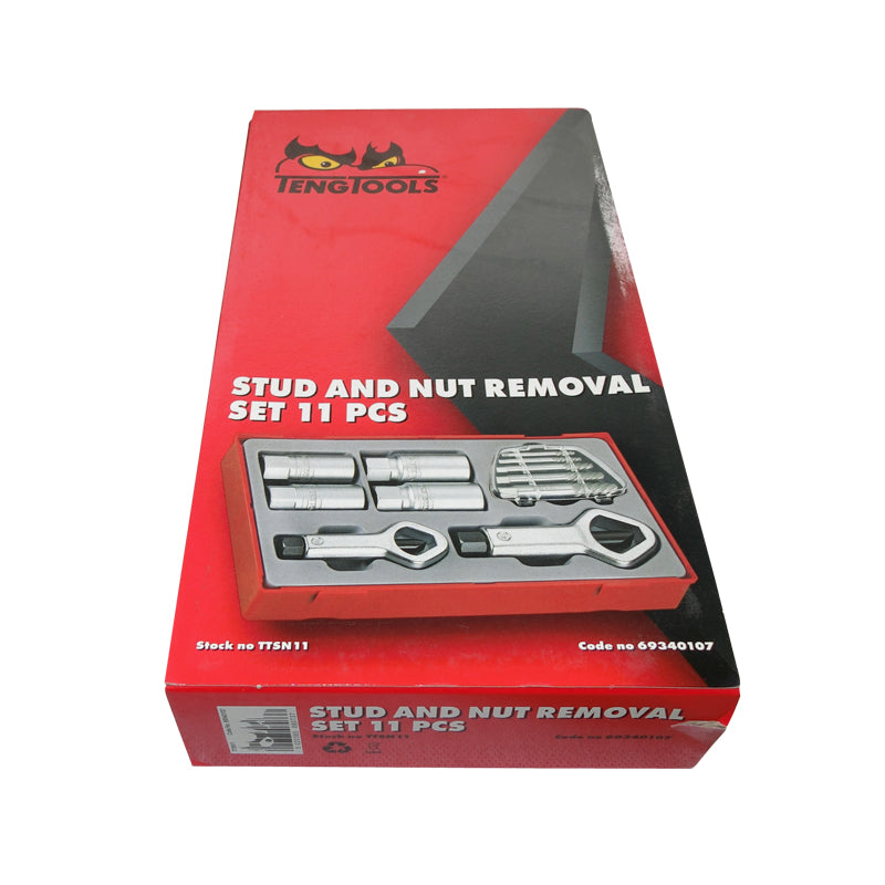 Teng Tools - 11 Piece Stud Bolt Nut Screw Extractor Remover Set TTSN11