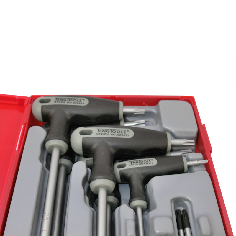 TengTools Torx-Schlüssel-Set 7-teilig – T-Griff, CrMo-Stahl, Für TX/TPX-Schrauben, Mit Aufbewahrung