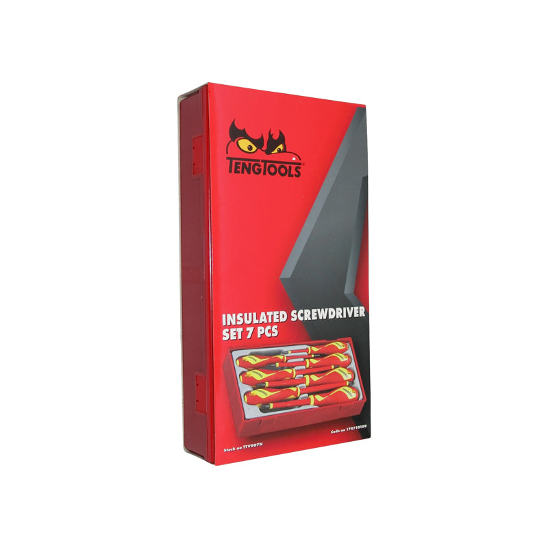 Teng Tools 7 Piece Screwdriver Set 1000 Volt Insulated TTV907N