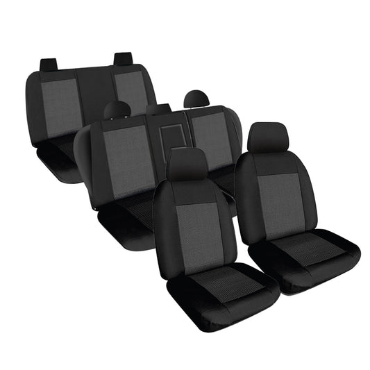 Weekender Jacquard Seat Covers Suits Mitsubishi Pajero 7 Seater All Badges (NT/NW) (Excludes Exceed/GLS/VRX) 2009-2014 Waterproof