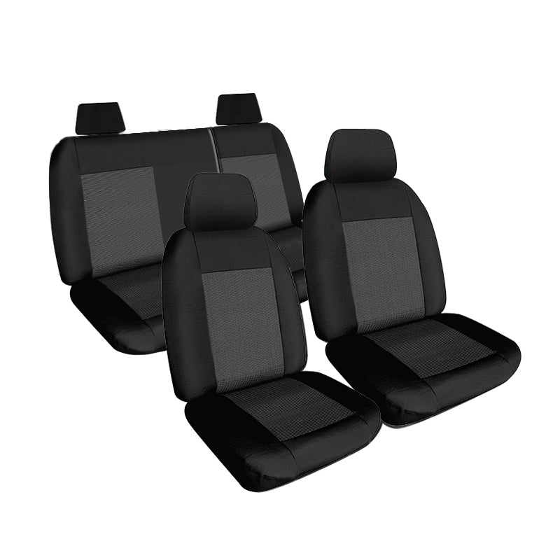 Weekender Jacquard Seat Covers Suits Nissan Navara ST Dual Cab (D40) 11/2011-4/2015 Waterproof