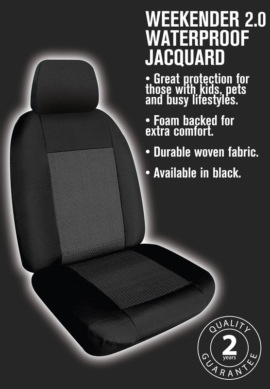 Weekender Jacquard Seat Covers suits Toyota Prado GX SUV 5 Seater (GDJ150/KDJ150) 11/2009-5/2021 Waterproof
