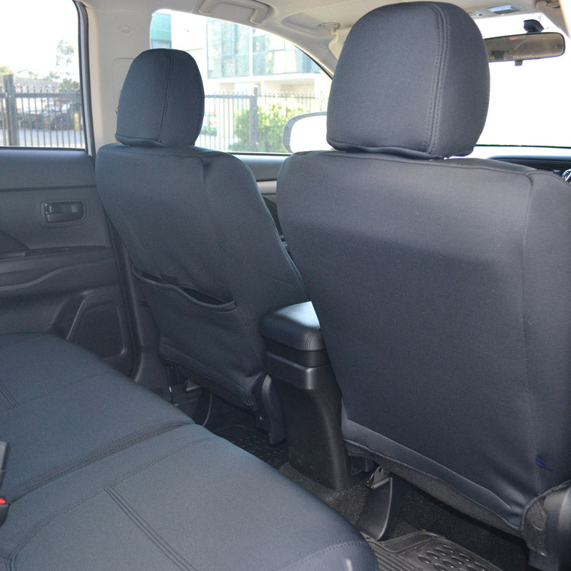 Wet Seat Black Neoprene Seat Covers suits Toyota Landcruiser 200 Series GX/GXL 10/2007-7/2021 Black Stitching
