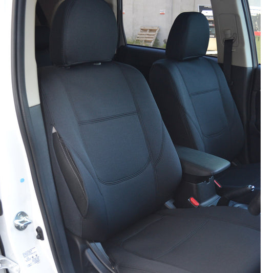 Wet Seat Black Neoprene Seat Covers suits Toyota Landcruiser 200 Series GX/GXL 10/2007-7/2021 Black Stitching